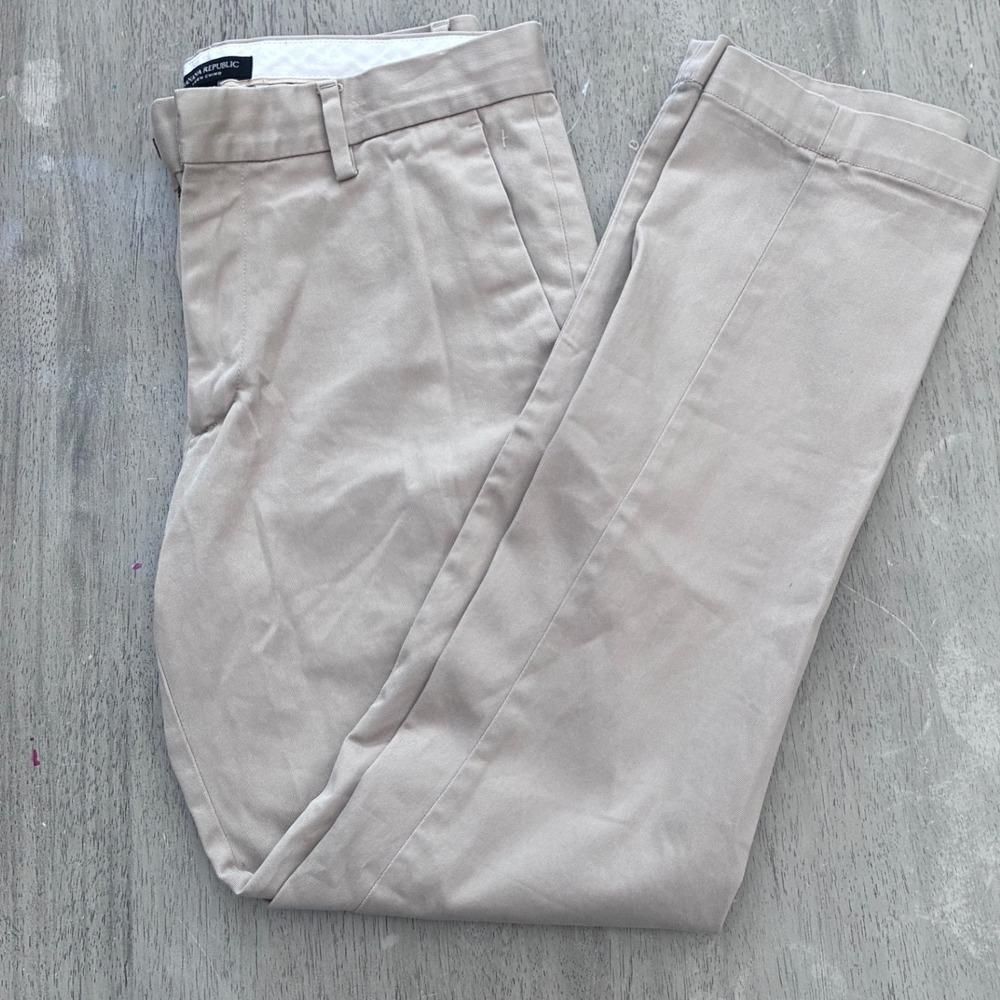 Banana Republic Aiden Chino Slim Fit Khaki Pants Mens 30x30 Tan Stretch Cotton